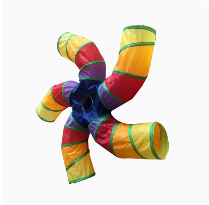 Tree-pattern pet tunnel with five colorful fabric tubes by Sell My Stuff on Tampa Home & Garden Store