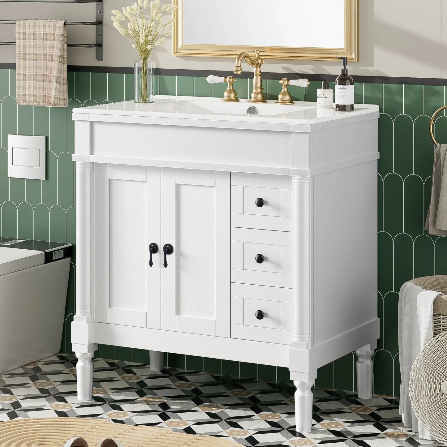 Bathroom Vanity With Ceramic Sink and Soft Close