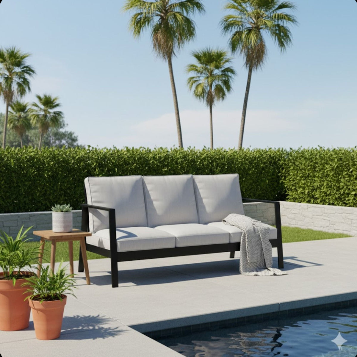 3 Seat All Weather Aluminum Sofa and Cushions