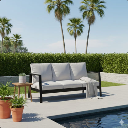 3 Seat All Weather Aluminum Sofa and Cushions