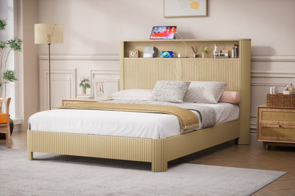 Queen Modern Bed Frame and Charging Station