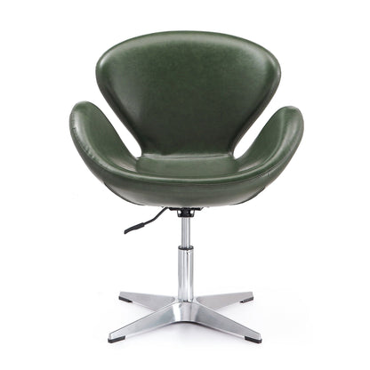 Raspberry swivel lounge chair green leather, 360° rotation, HouseOfZazla on Tampa Home & Garden Store