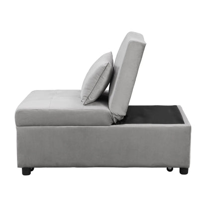 Folding Ottoman Sofa Bed Gray Fabric sleeper chair with cushions on Tampa Home & Garden Store