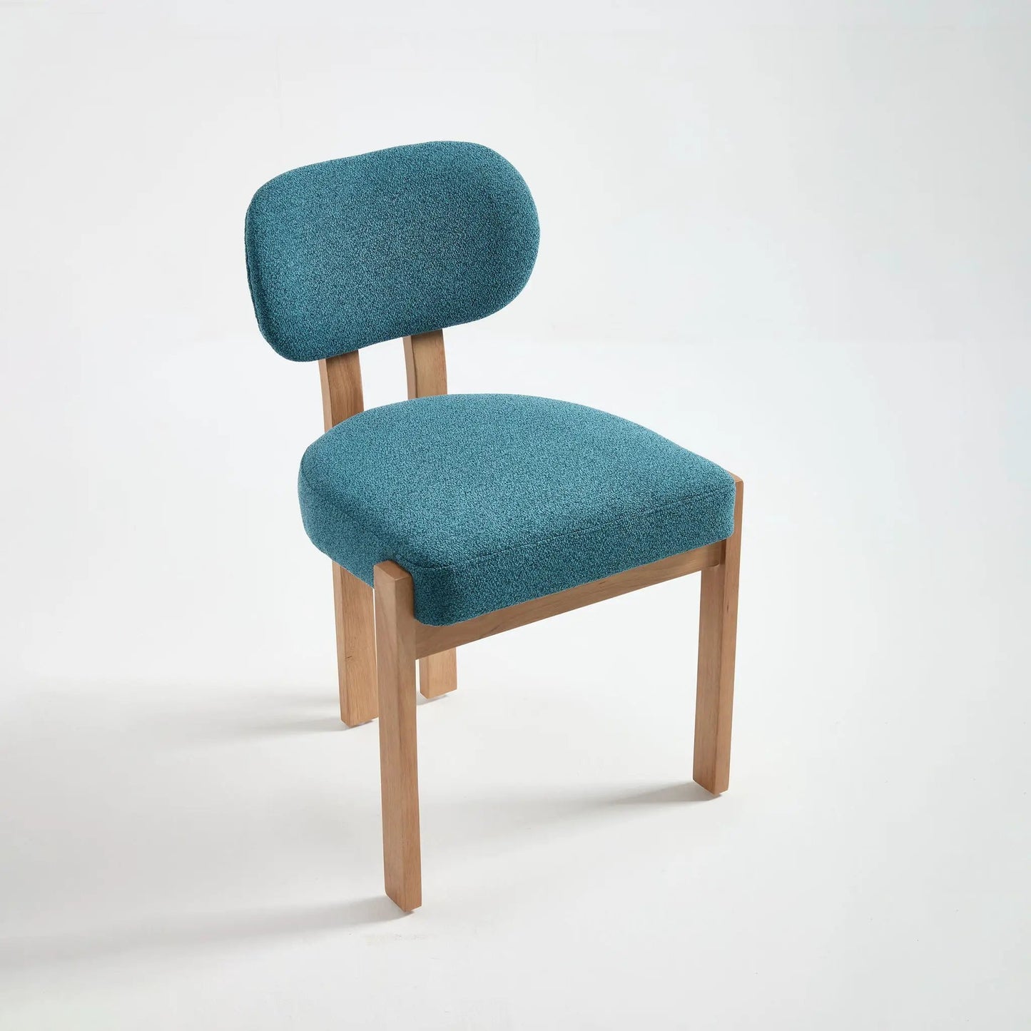 Dining chairs with teal upholstery and ergonomic backrests, wooden legs, set of 2 on Tampa Home & Garden Store