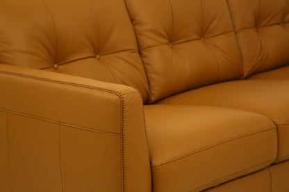 Radwan Camel Leather Sofa and Italian Style