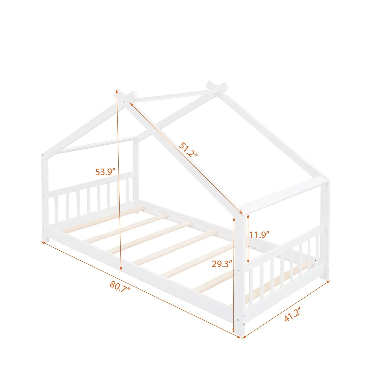 Playhouse Design Bed with Cozy Roof for Kids