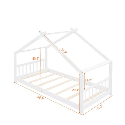 Playhouse Design Bed with Cozy Roof for Kids