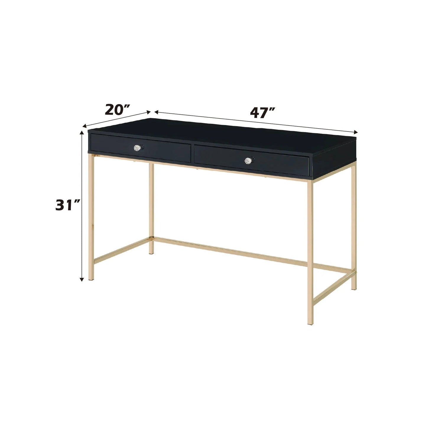 Ottey High Gloss Writing Desk and Drawers
