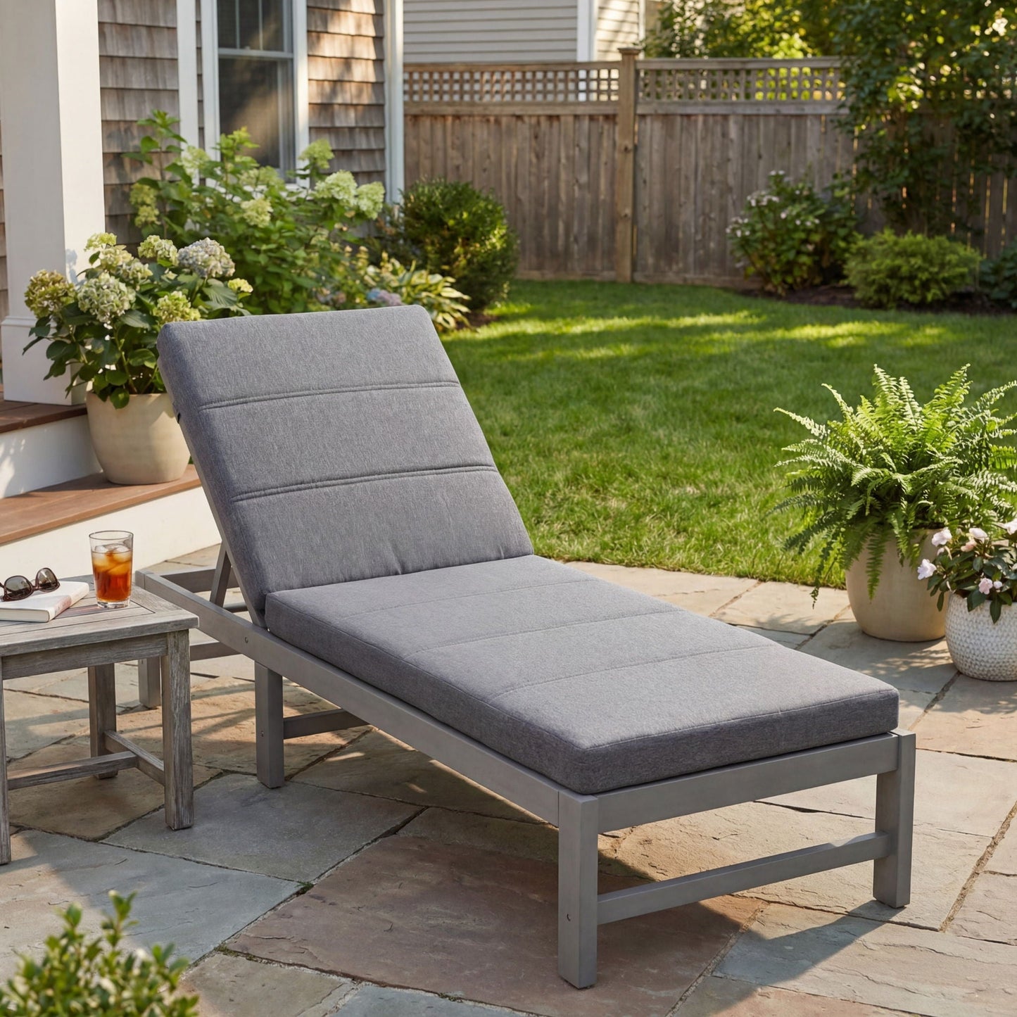 Outdoor Chaise Cushion and Removable Cover