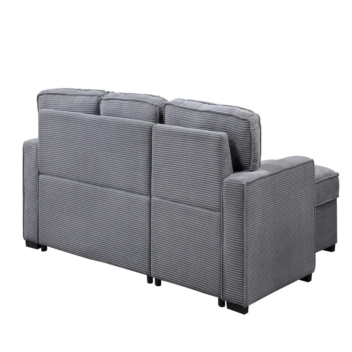 Territory pull-out sofa bed sleeper sectional in dark gray corded fabric Unique Piece Furniture on Tampa Home & Garden Store