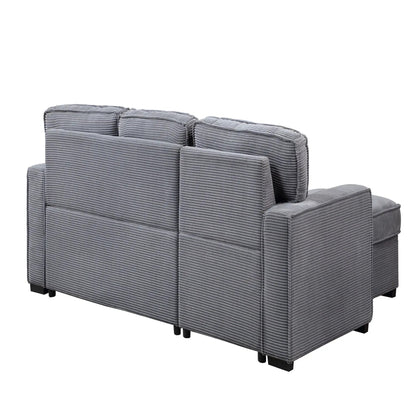 Territory pull-out sofa bed sleeper sectional in dark gray corded fabric Unique Piece Furniture on Tampa Home & Garden Store