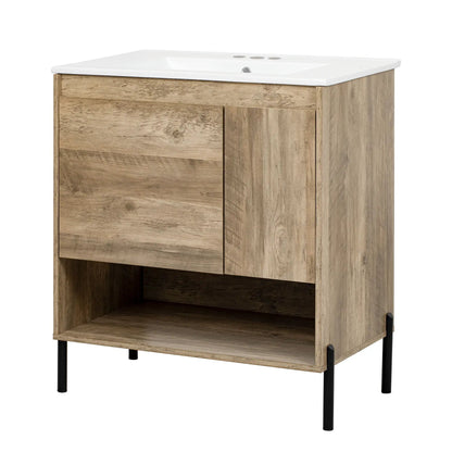 Bathroom Vanity Cabinet with Sink and Open Shelf