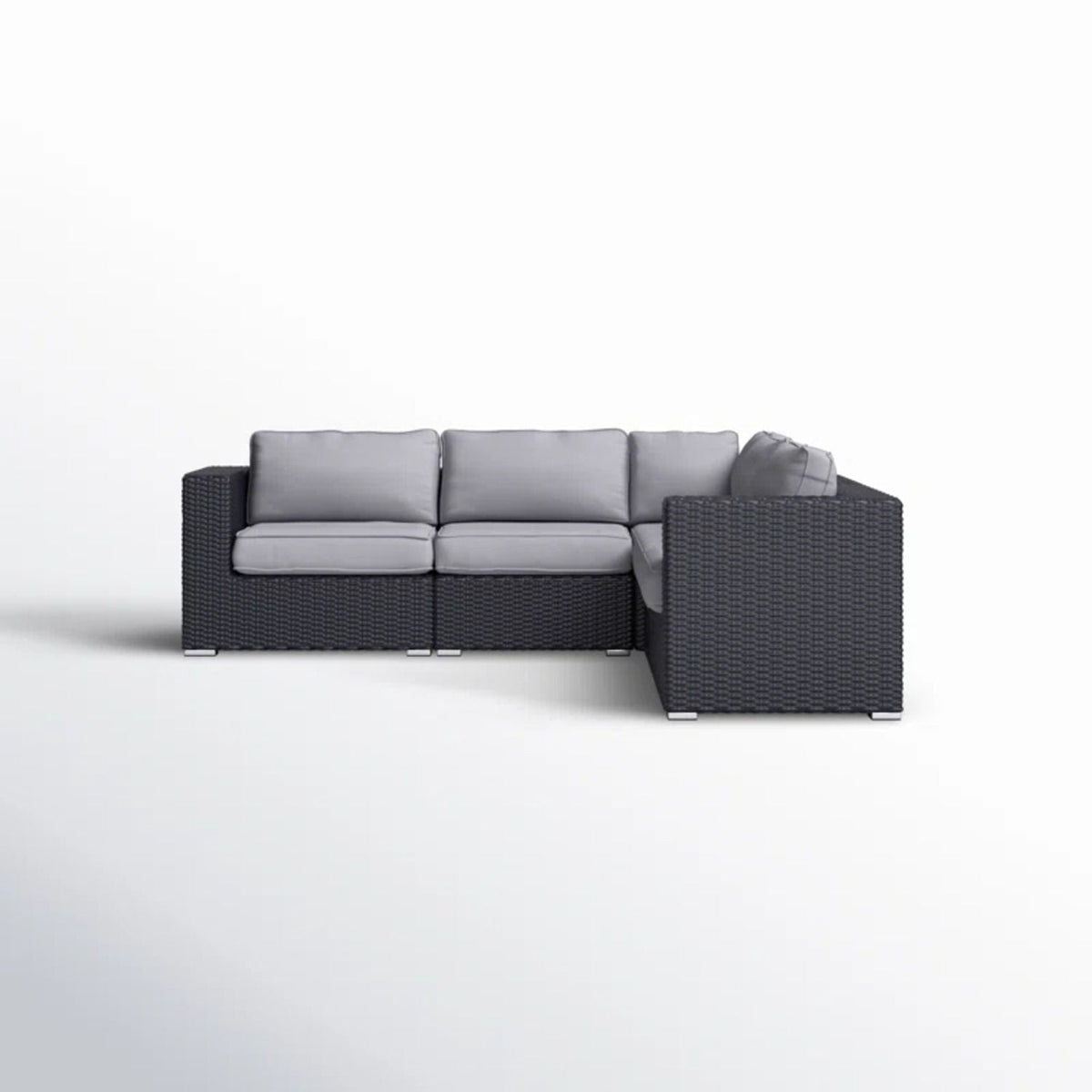Luxurious wicker stationary sectional sofa with Sunbrella cushions, L-shaped with right chaise by HouseOfZazla on Tampa Home & Garden Store