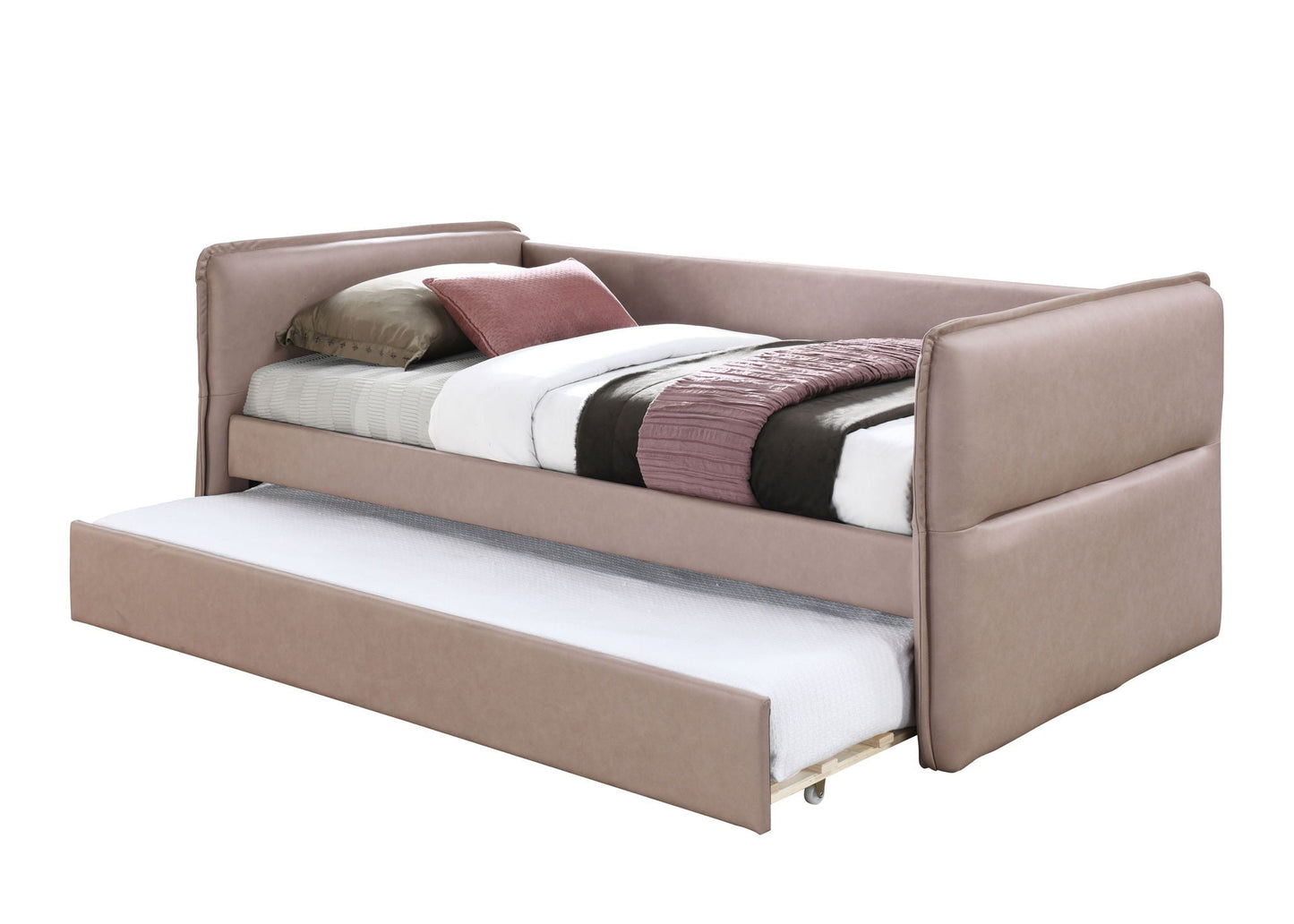 Stylish Dusty Rose Twin Daybed with a Trundle