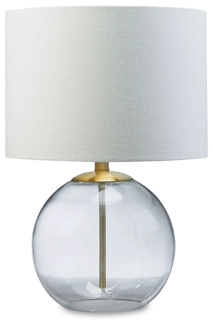 Samder Glass Table Lamp With White Finish
