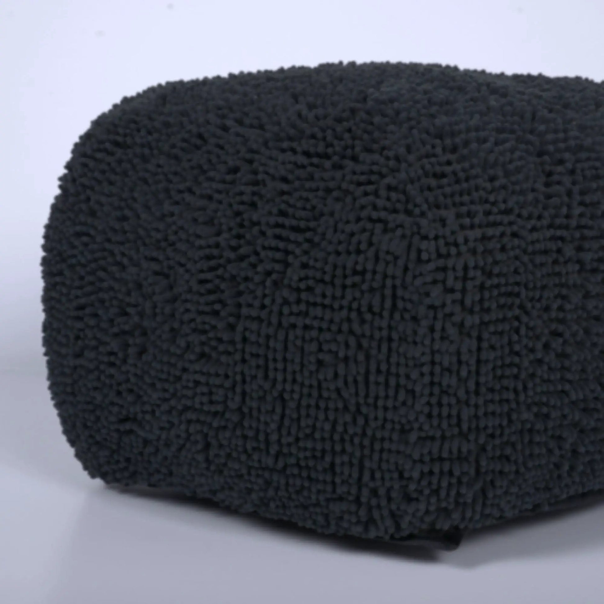 Spongy Square Pouf Soft Seating charcoal black boucle fabric Pouf Unique Piece Furniture on Tampa Home & Garden Store