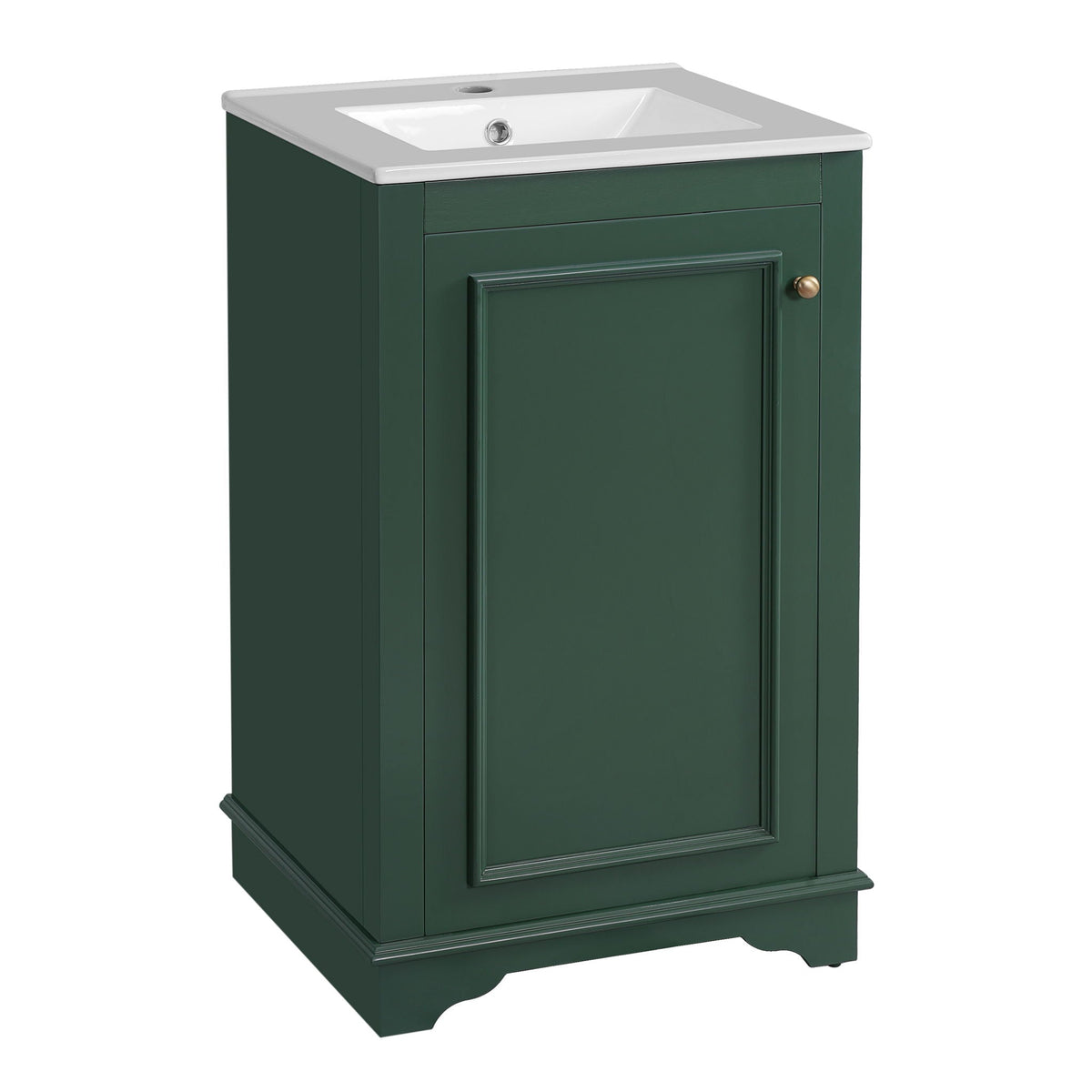 Bathroom vanity with sink freestanding cabinet in dark green with white basin by HouseOfZazla on Tampa Home & Garden Store
