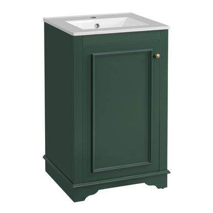 Bathroom vanity with sink freestanding cabinet in dark green with white basin by HouseOfZazla on Tampa Home & Garden Store