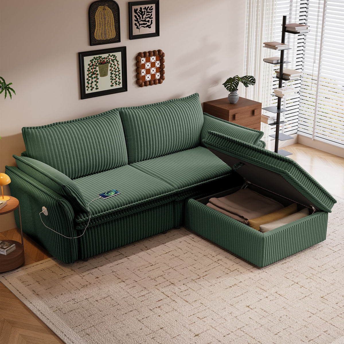 85 Inch Convertible Sofa Bed and a Plush Fleece