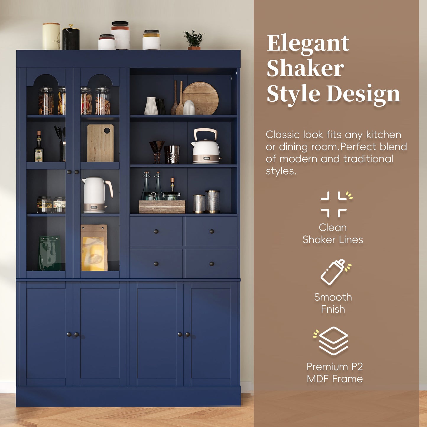 Spacious Kitchen Buffet and Storage Hutch