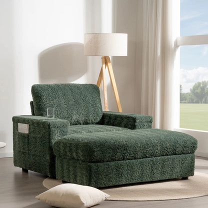Oversized Chaise Lounge Rabbit Fur Sofa Bed