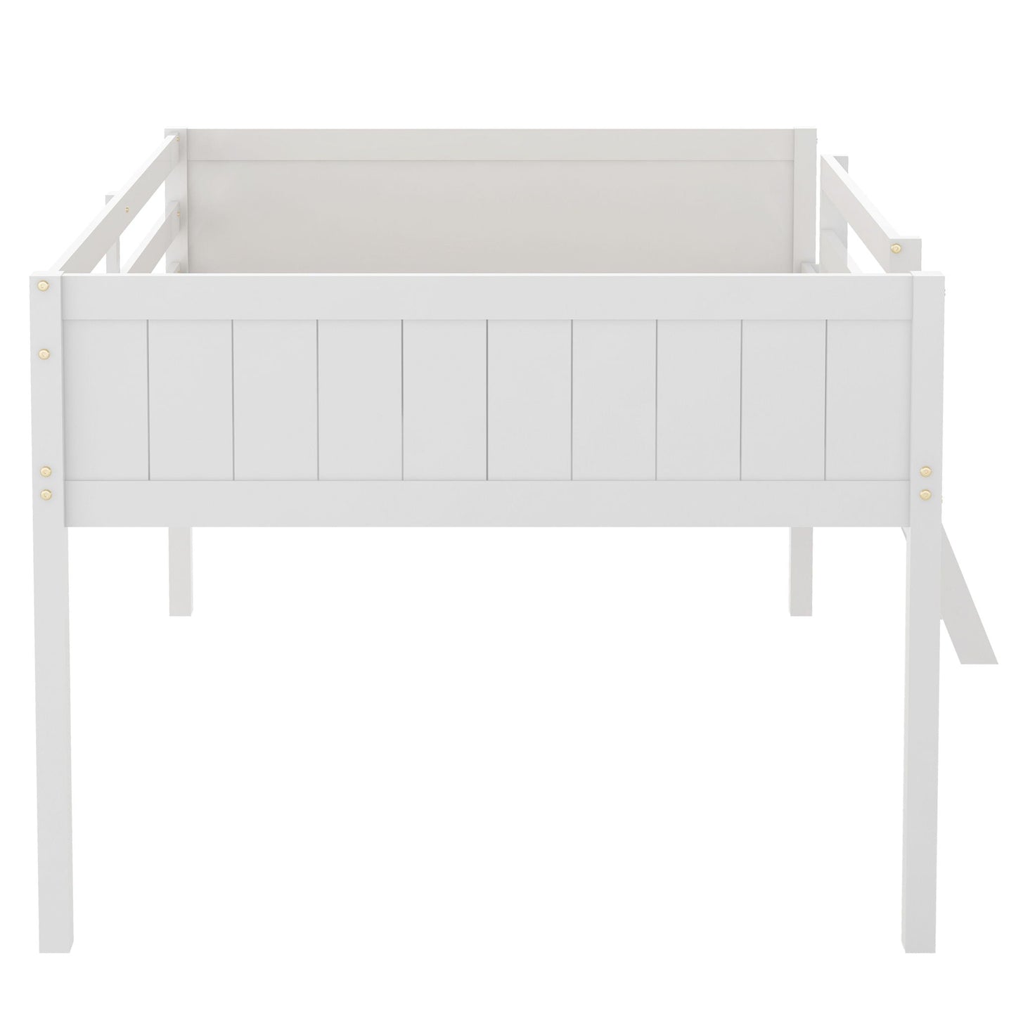 Low Loft Bed With Adjustable Ladder white wooden frame by HouseOfZazla on Tampa Home & Garden Store