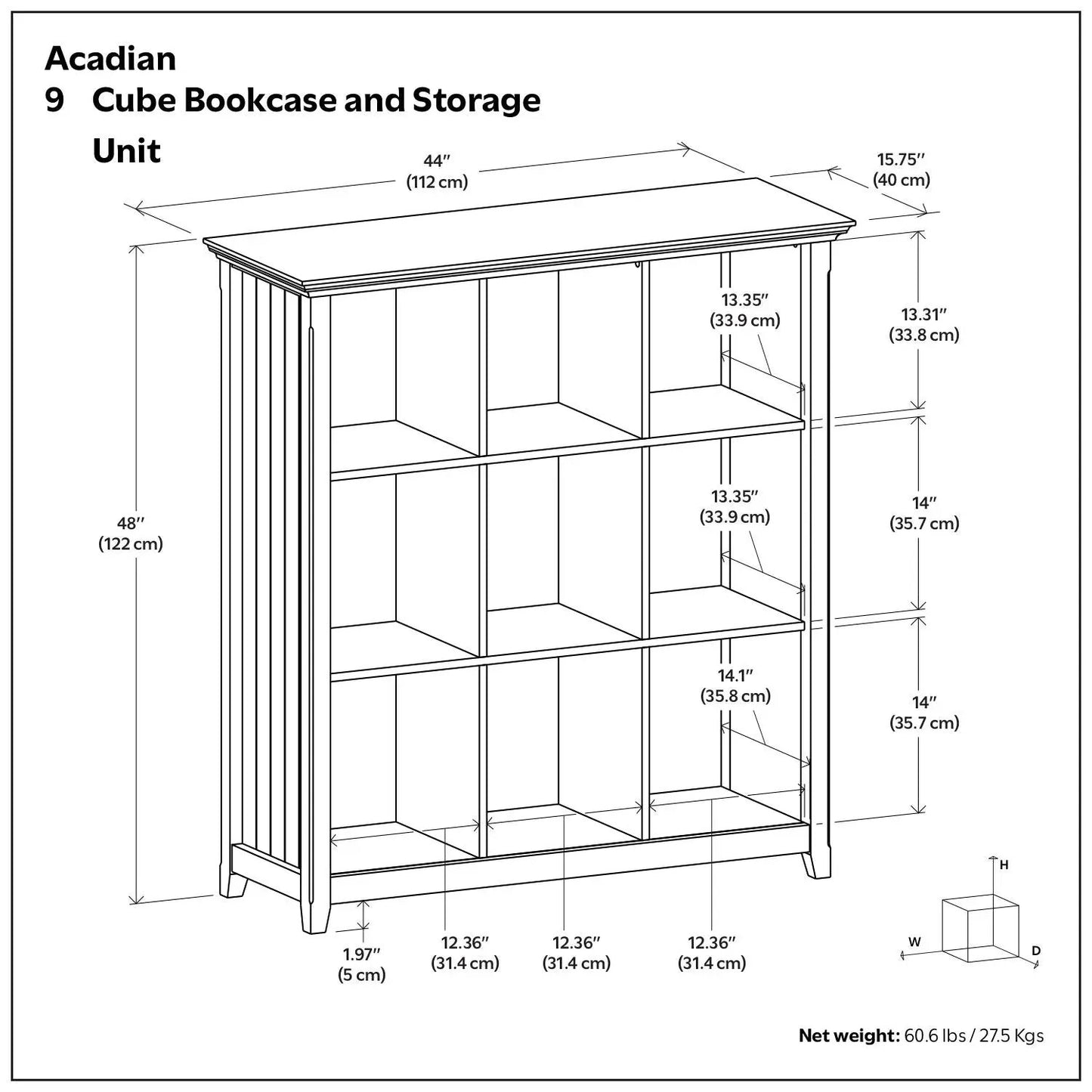 Acadian Handcrafted Solid Wood Cube Storage Unit