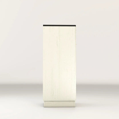 Tilt Out Trash Can Cabinet with Wave Textured Drawer, white wood, Unique Piece Furniture on Tampa Home & Garden Store