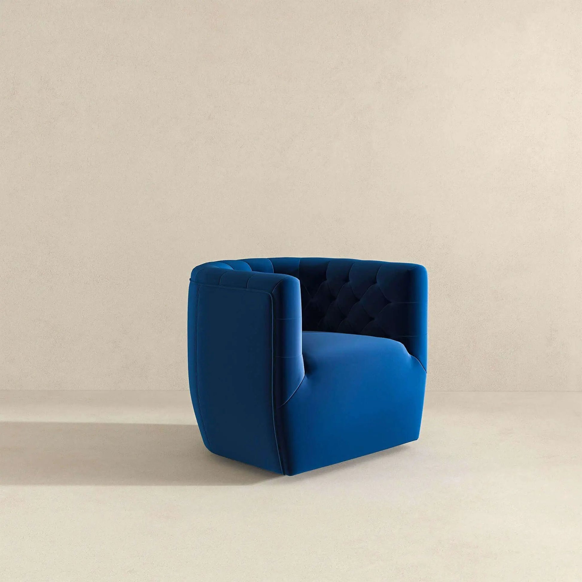 Delaney ergonomic swivel chair blue tufted upholstery Unique Piece Furniture on Tampa Home and Garden Store