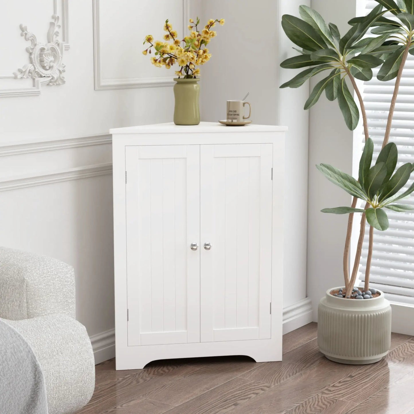 Corner Cabinet Two Doors and Adjustable Shelves