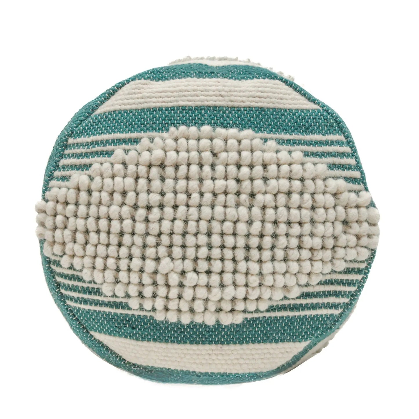 Diamond Handcrafted Cylindrical Wool Pouf