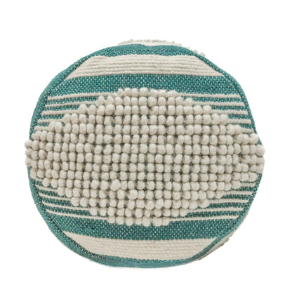 Diamond Handcrafted Cylindrical Wool Pouf