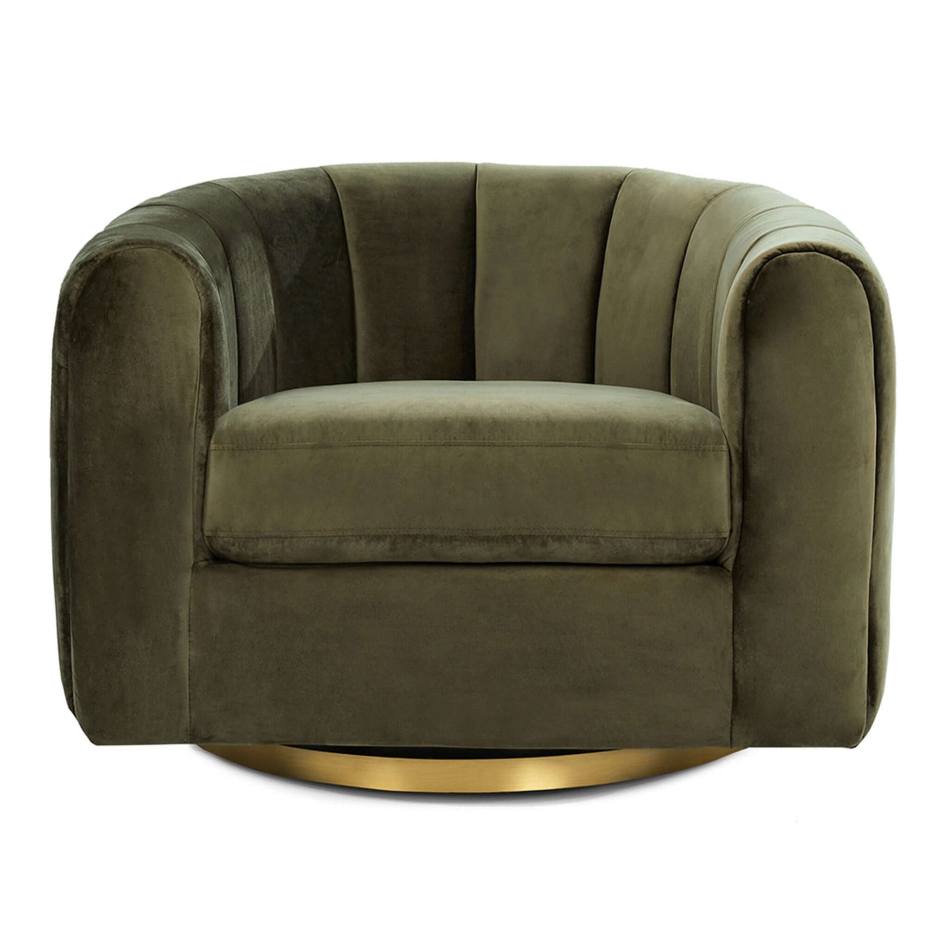 Cosey Green Velvet Swivel Chair, green velvet accent chair with gold base by HouseOfZazla on Tampa Home & Garden Store