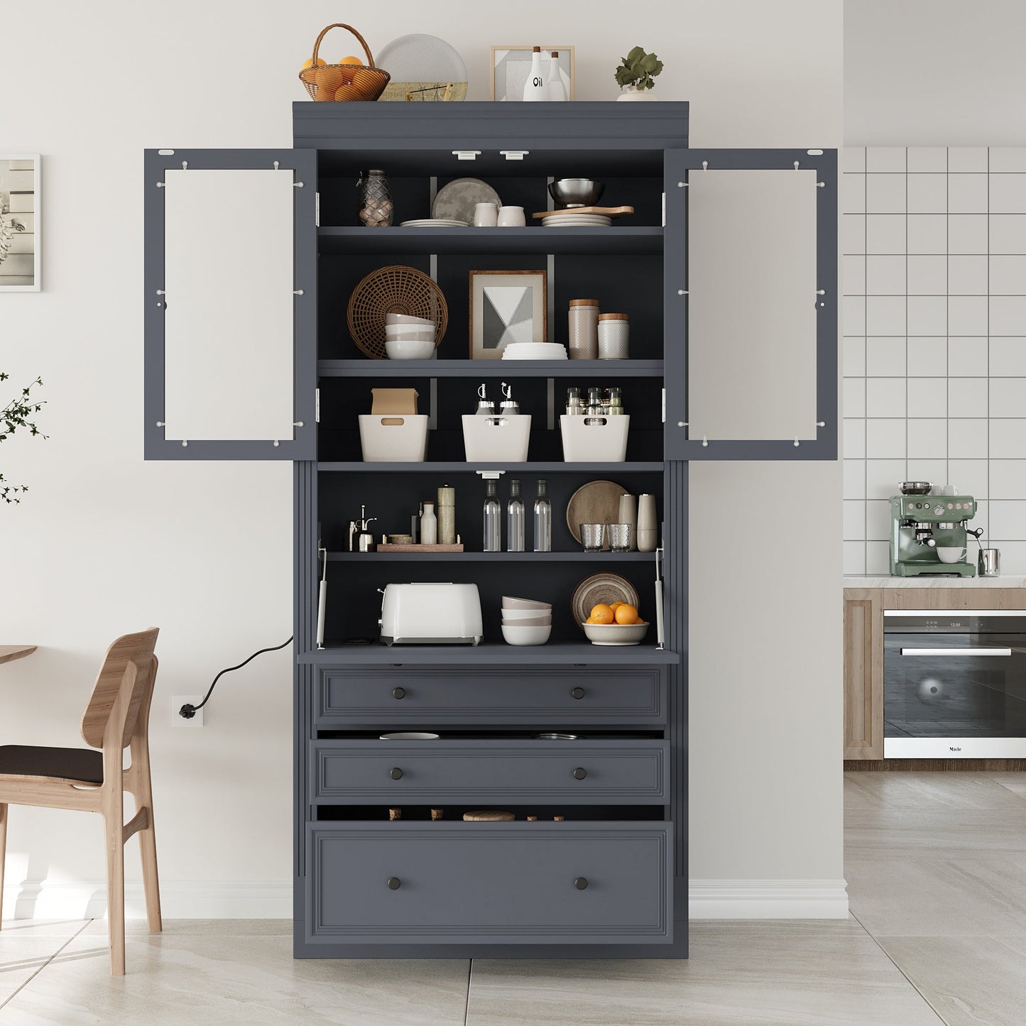 Topmax Freestanding Kitchen Pantry Cabinet