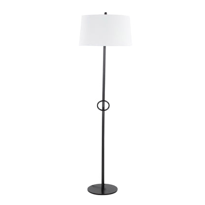 Shadow Contemporary Floor Lamp Black/White with white shade and slender stem round base on Tampa Home & Garden Store
