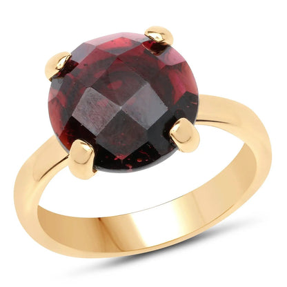 7.38ct Genuine Garnet Ring in yellow gold-tone, four-prong, Bids.com on Tampa Home & Garden Store