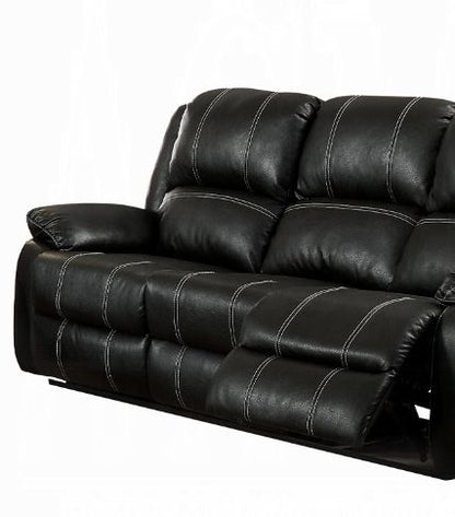 Zuriel synthetic recliner sofa by HouseOfZazla in black faux leather, reclining chaise longue on Tampa Home & Garden Store