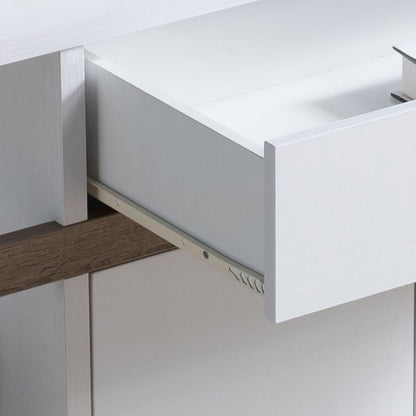 Modern White and Taupe Kitchen Buffet Cabinet