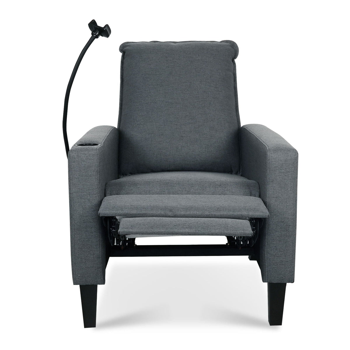 Recliner chair in fabric with phone holder and cup holder, adjustable pushback HouseOfZazla on Tampa Home & Garden Store