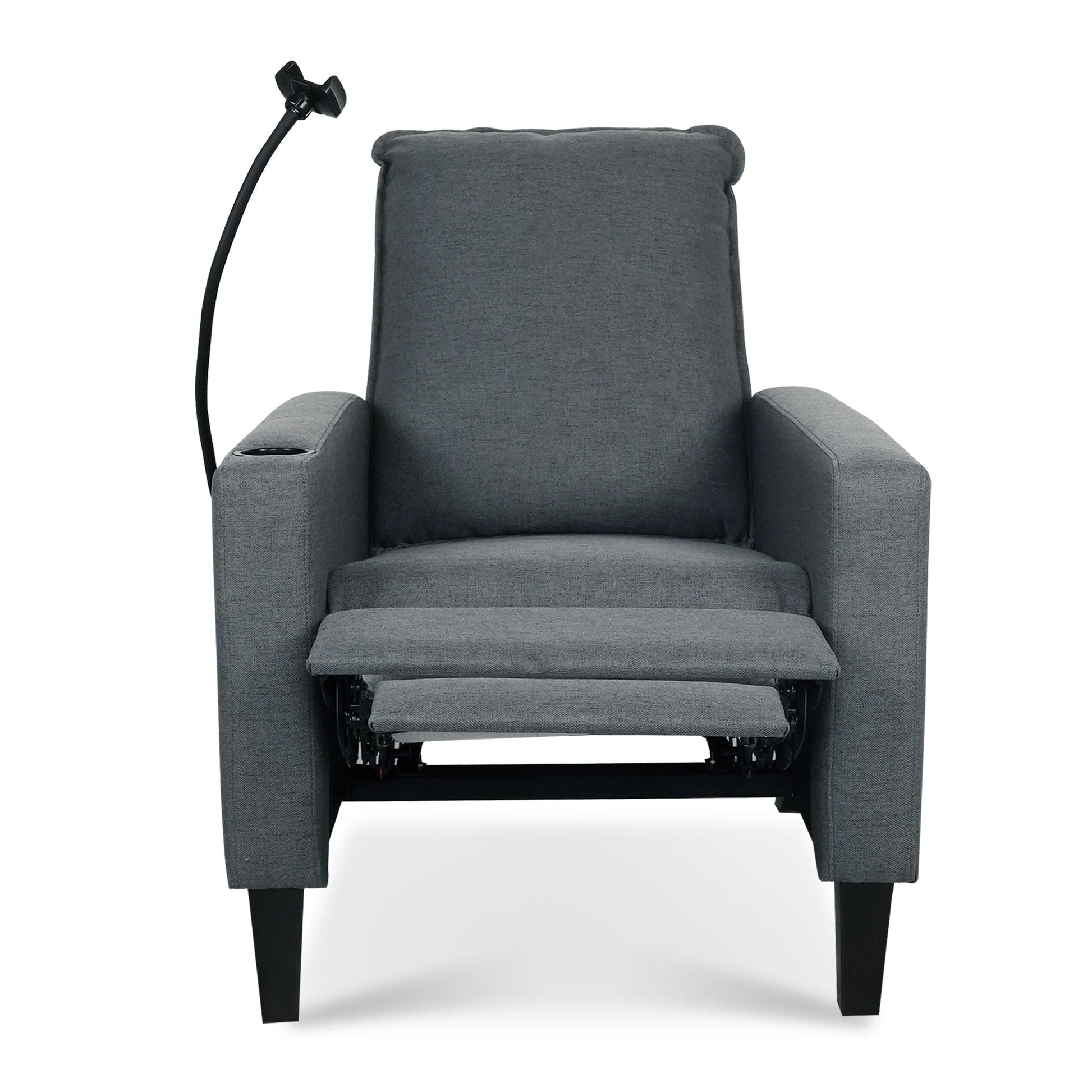 Recliner chair in fabric with phone holder and cup holder, adjustable pushback HouseOfZazla on Tampa Home & Garden Store