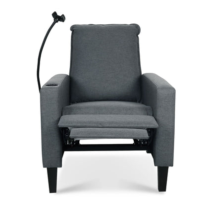 Recliner chair in fabric with phone holder and cup holder, adjustable pushback HouseOfZazla on Tampa Home & Garden Store