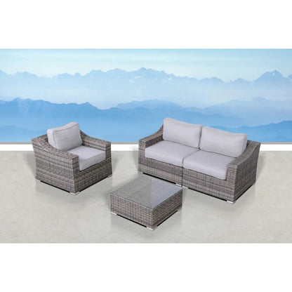 Outdoor Wicker Conversation Set With Cushions