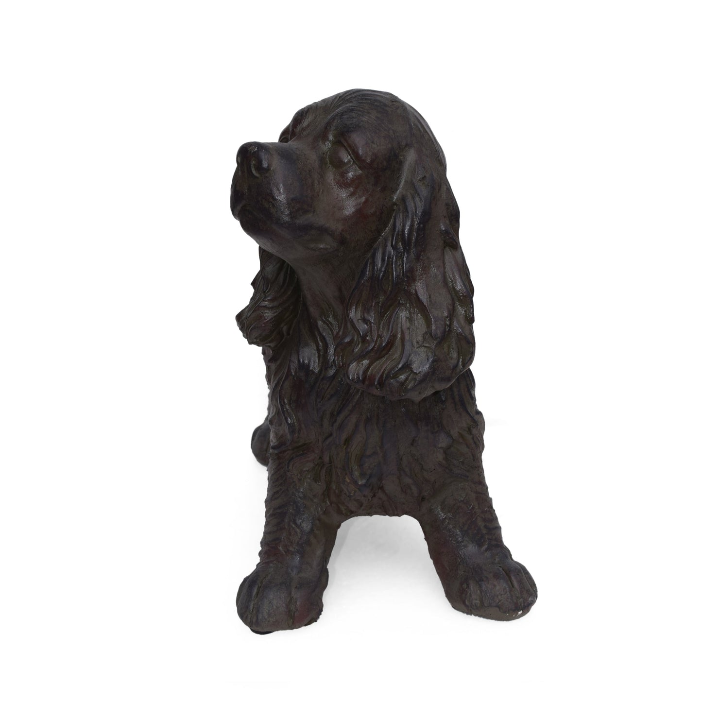 Josie Dog Cast Stone Garden Statue dark bronze finish, HouseOfZazla accessory on Tampa Home & Garden Store