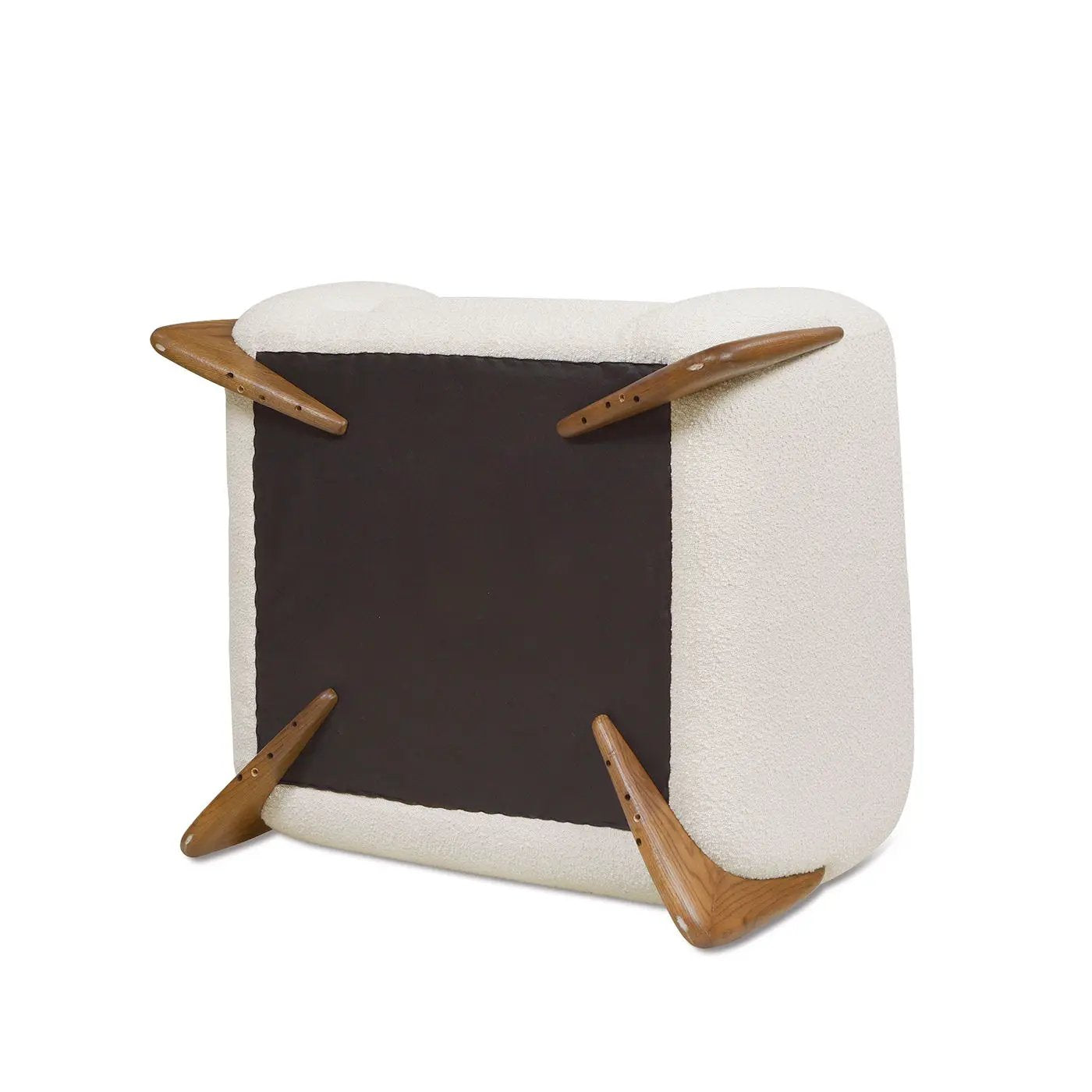 Alpine Sherpa Arm Chair by Unique Piece Furniture; cream boucle upholstery, wooden legs on Tampa Home & Garden Store
