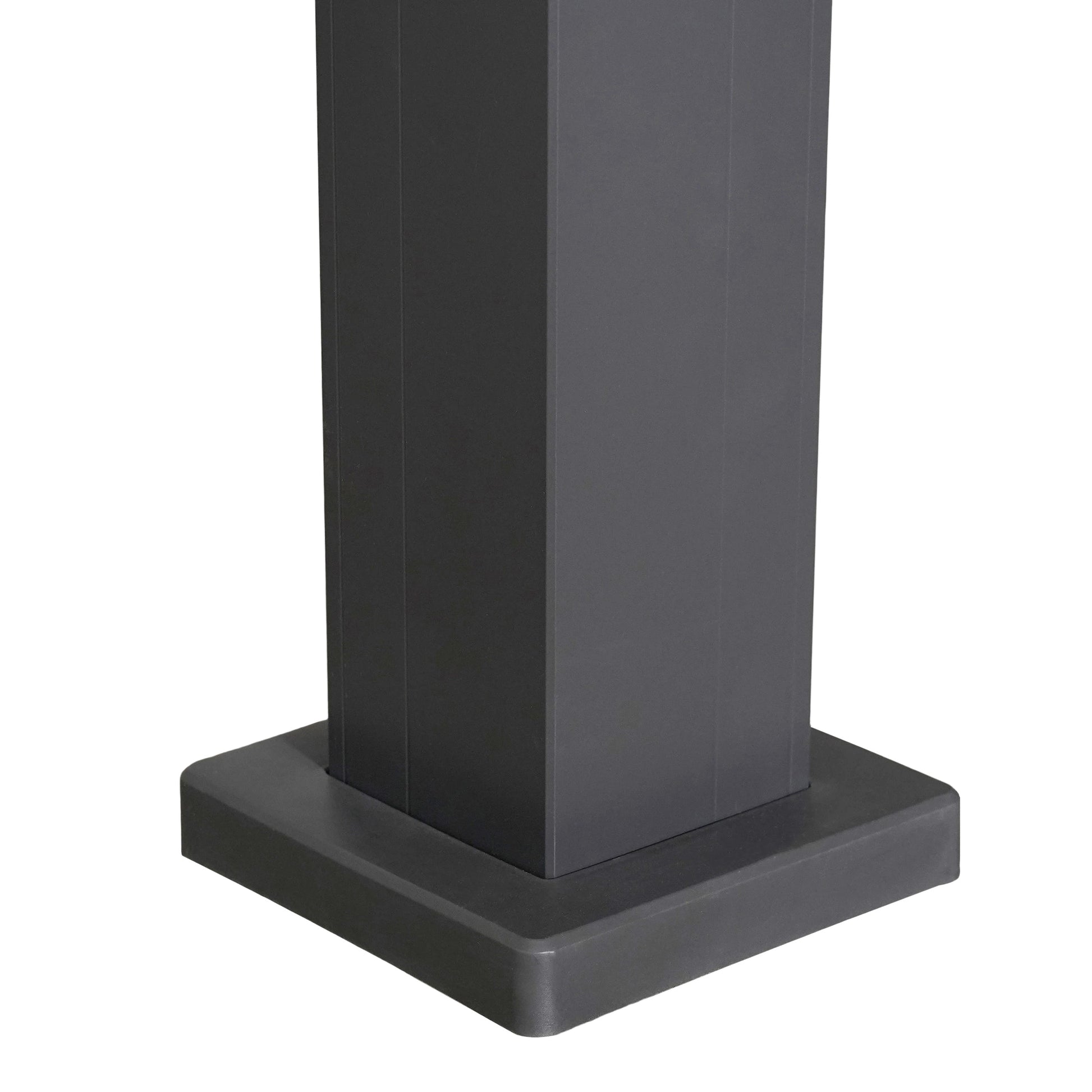 Byron Outdoor Pergola post base in black charcoal with square pedestal by HouseOfZazla on Tampa Home & Garden Store