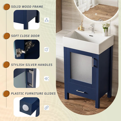 Bathroom Vanity with Ceramic Sink and Storage