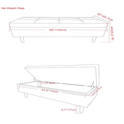 Shay large square storage ottoman coffee table with tufted top by Unique Piece Furniture on Tampa Home & Garden Store