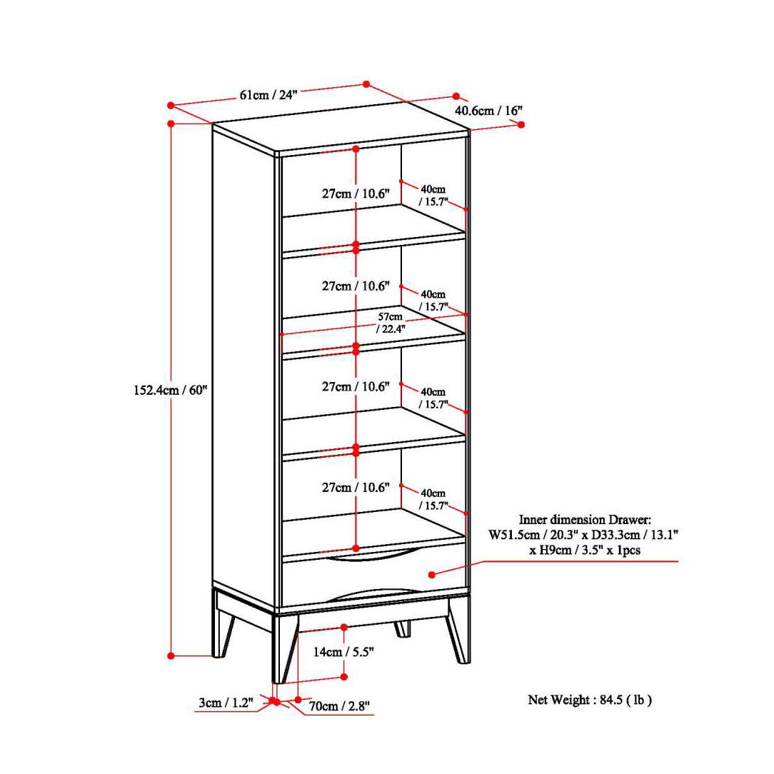 Adjustable Bookcase With Storage and Wood Shelves by HouseOfZazla on Tampa Home & Garden Store