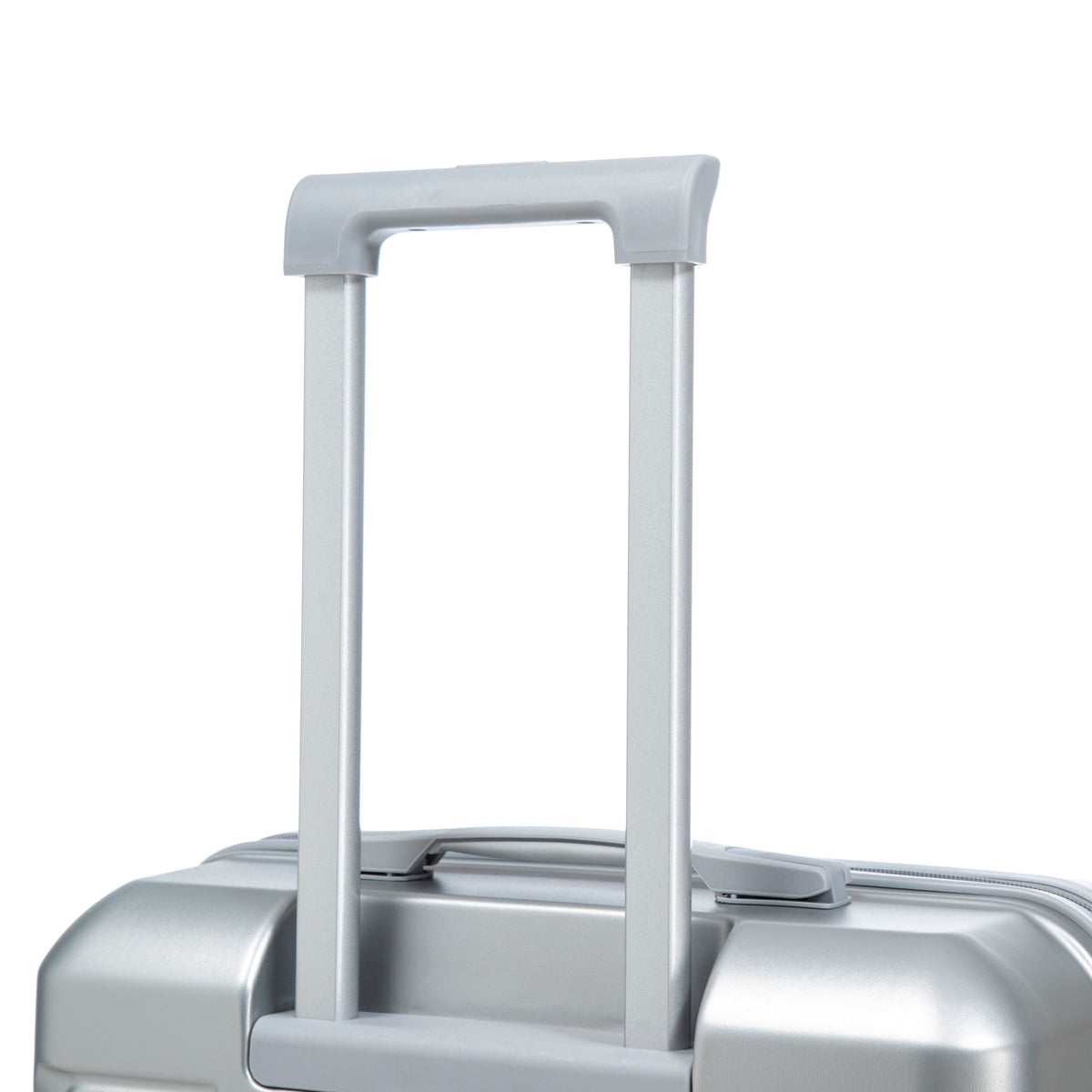 3-piece ABS luggage set by HouseOfZazla; silver hard-shell with telescoping handle on Tampa Home & Garden Store