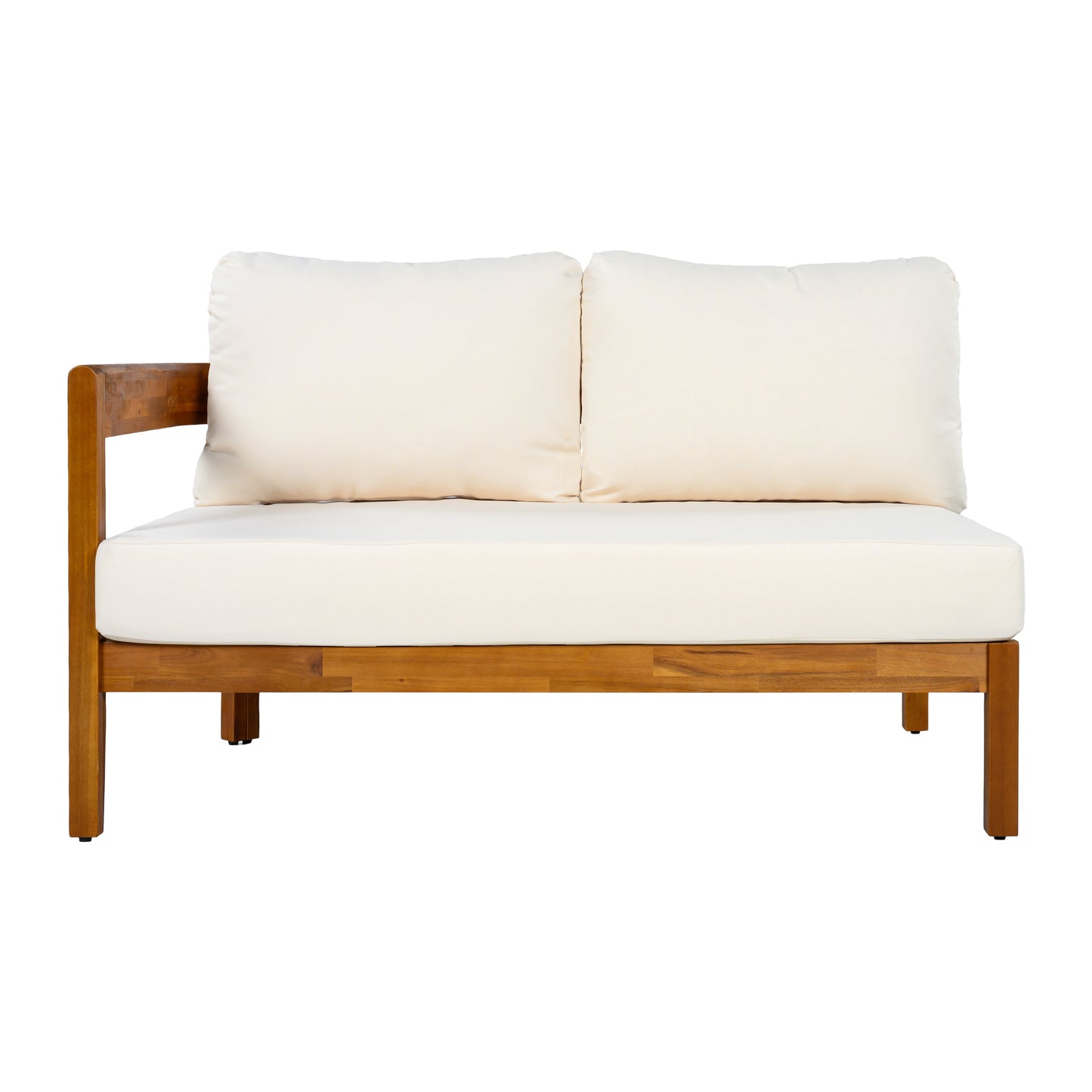 U_Style Acacia solid wood patio sofa with cream cushions by HouseOfZazla on Tampa Home & Garden Store
